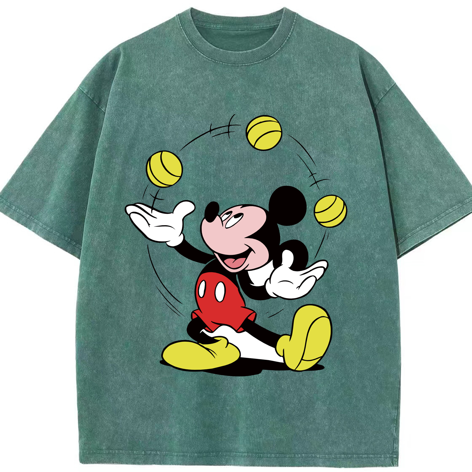 （画像用） ミッキーマウス Mickey Mouse 綿100% ヴィンテージ風 半袖Tシャツ（フロントプリント）
